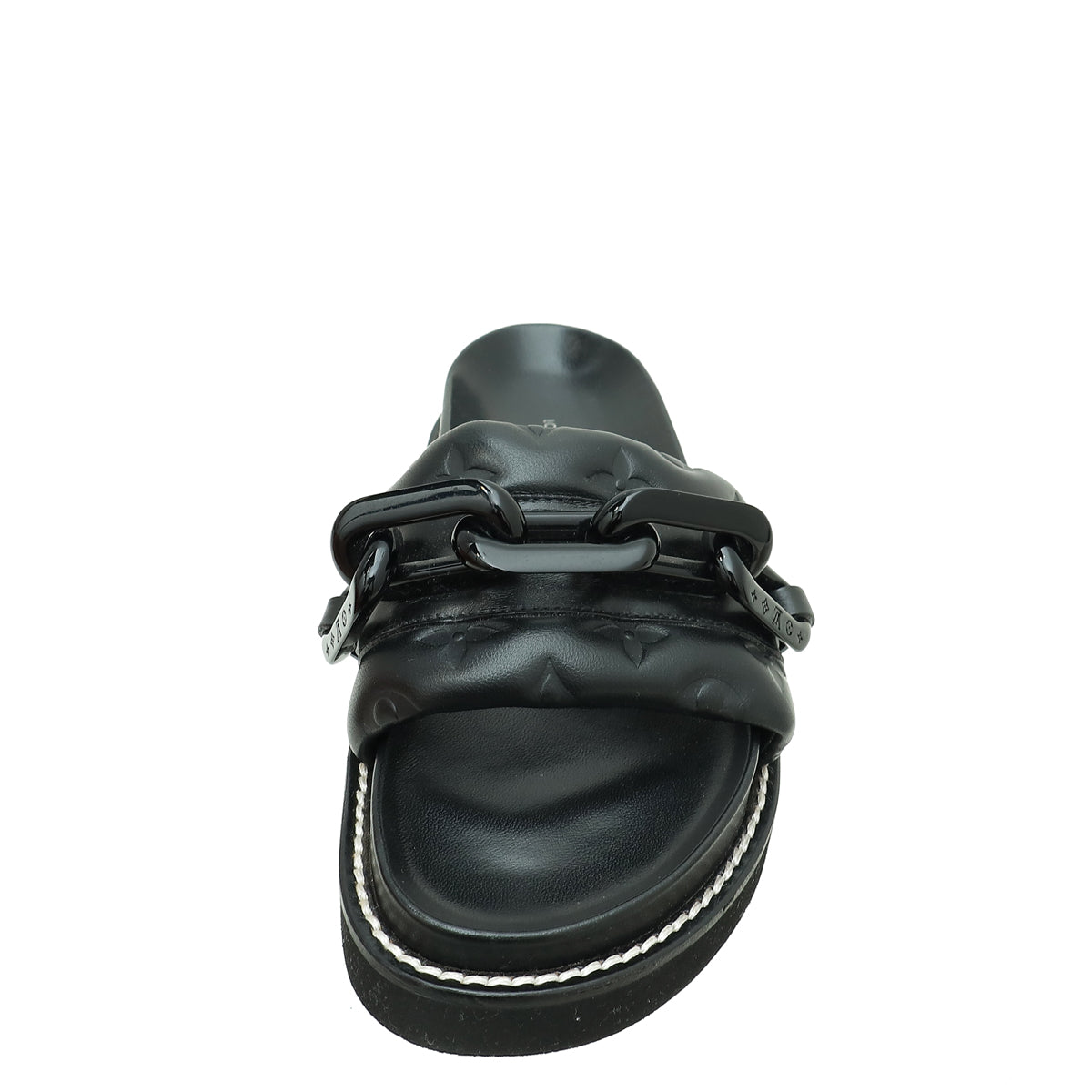 Louis Vuitton Black Monogram Embossed Sunset Flat Comfort Mules 36