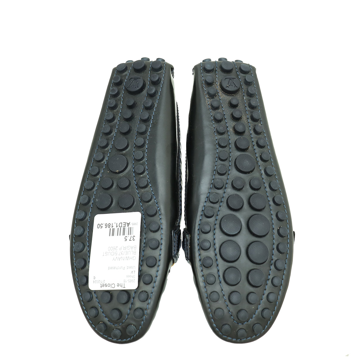 Louis Vuitton Navy Blue Vernis Oxford Loafer 37.5