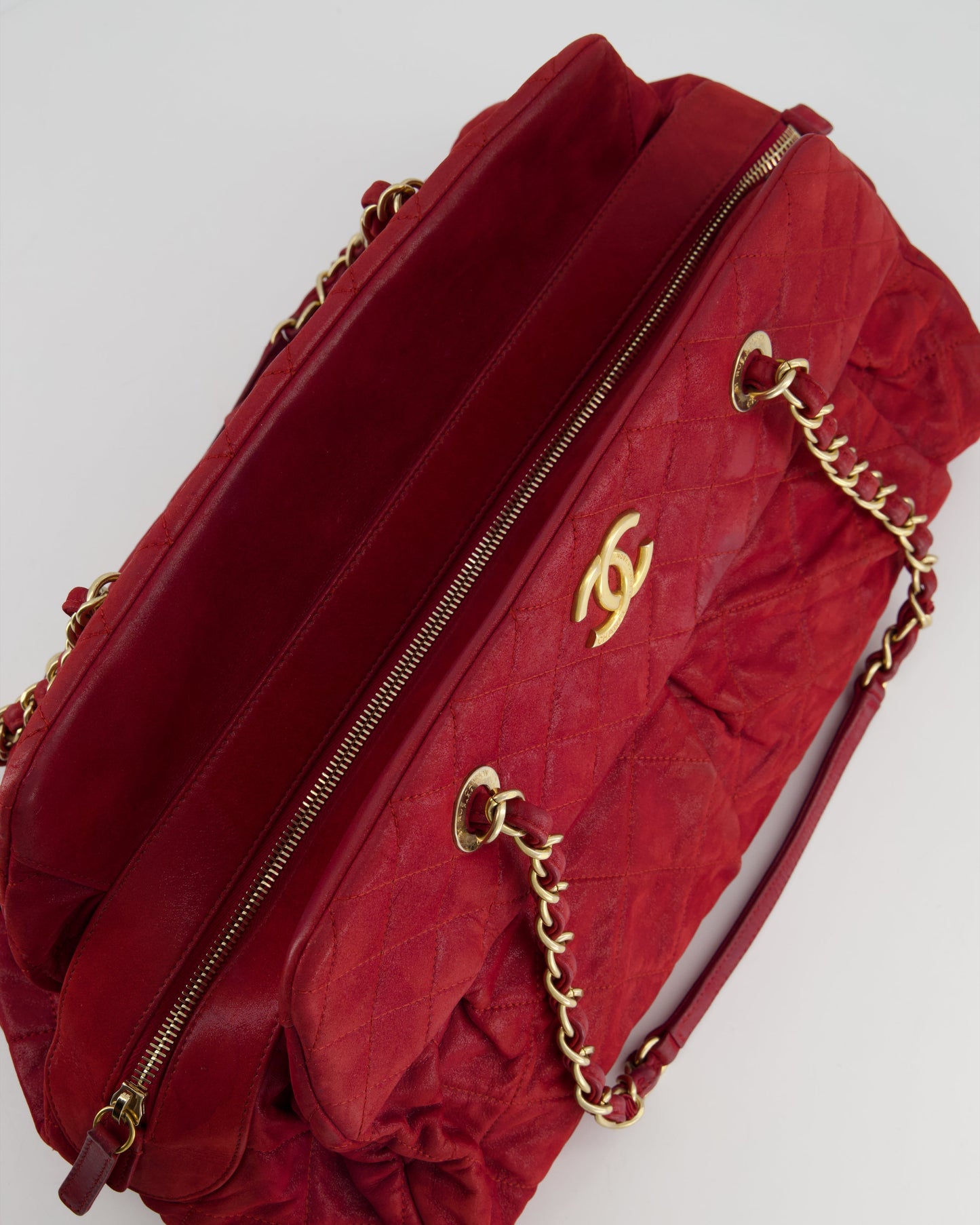 Chanel Burgundy Mademoiselle Shoulder Bag in Nubuck Leather and Gold Hardware