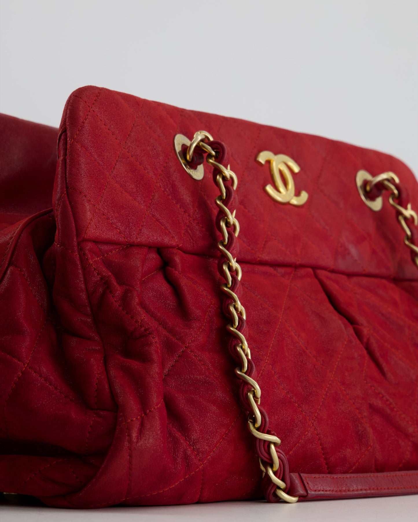 Chanel Burgundy Mademoiselle Shoulder Bag in Nubuck Leather and Gold Hardware