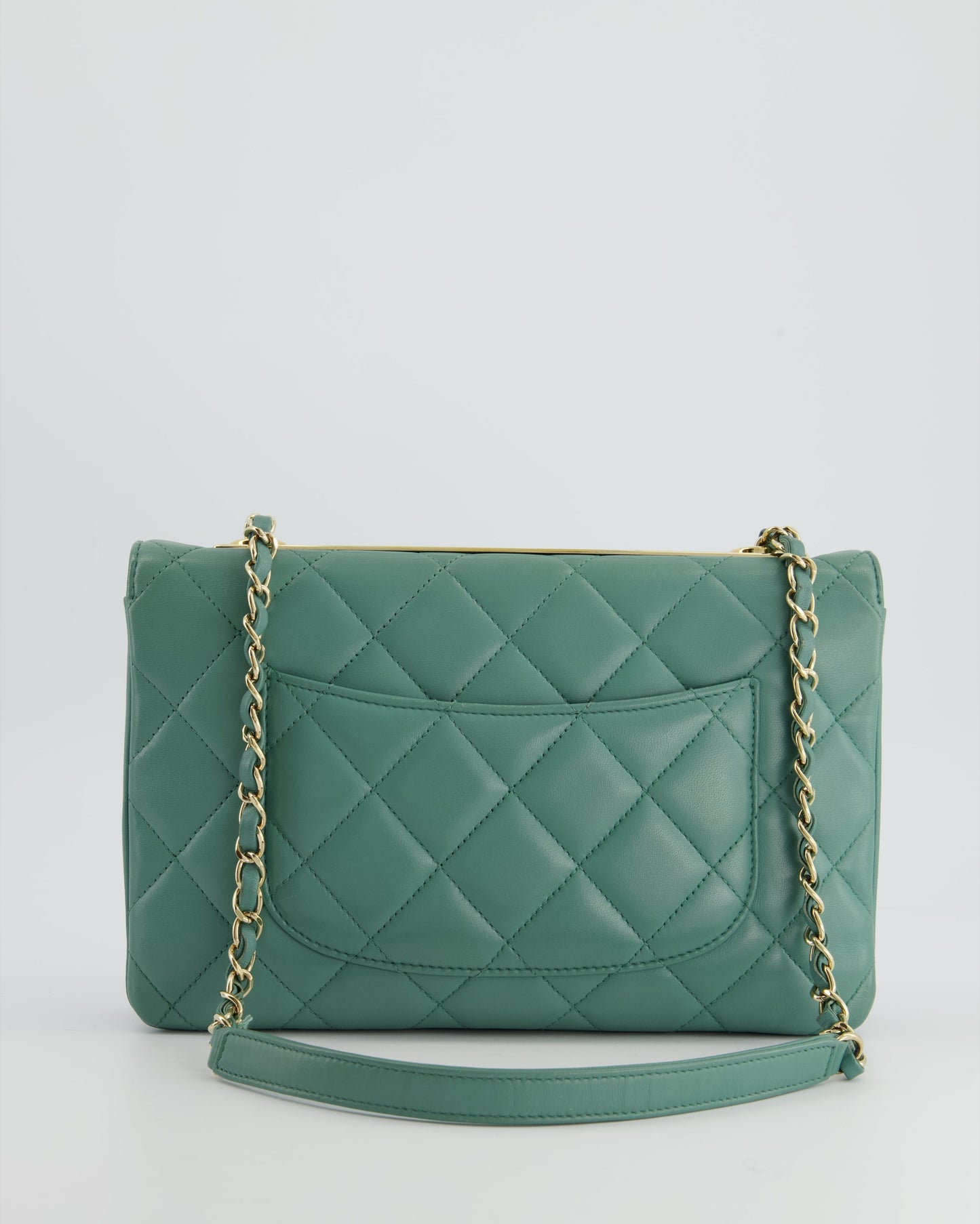 Chanel Teal Trendy CC Shoulder Bag in Lambskin Leather with Gold Hardware