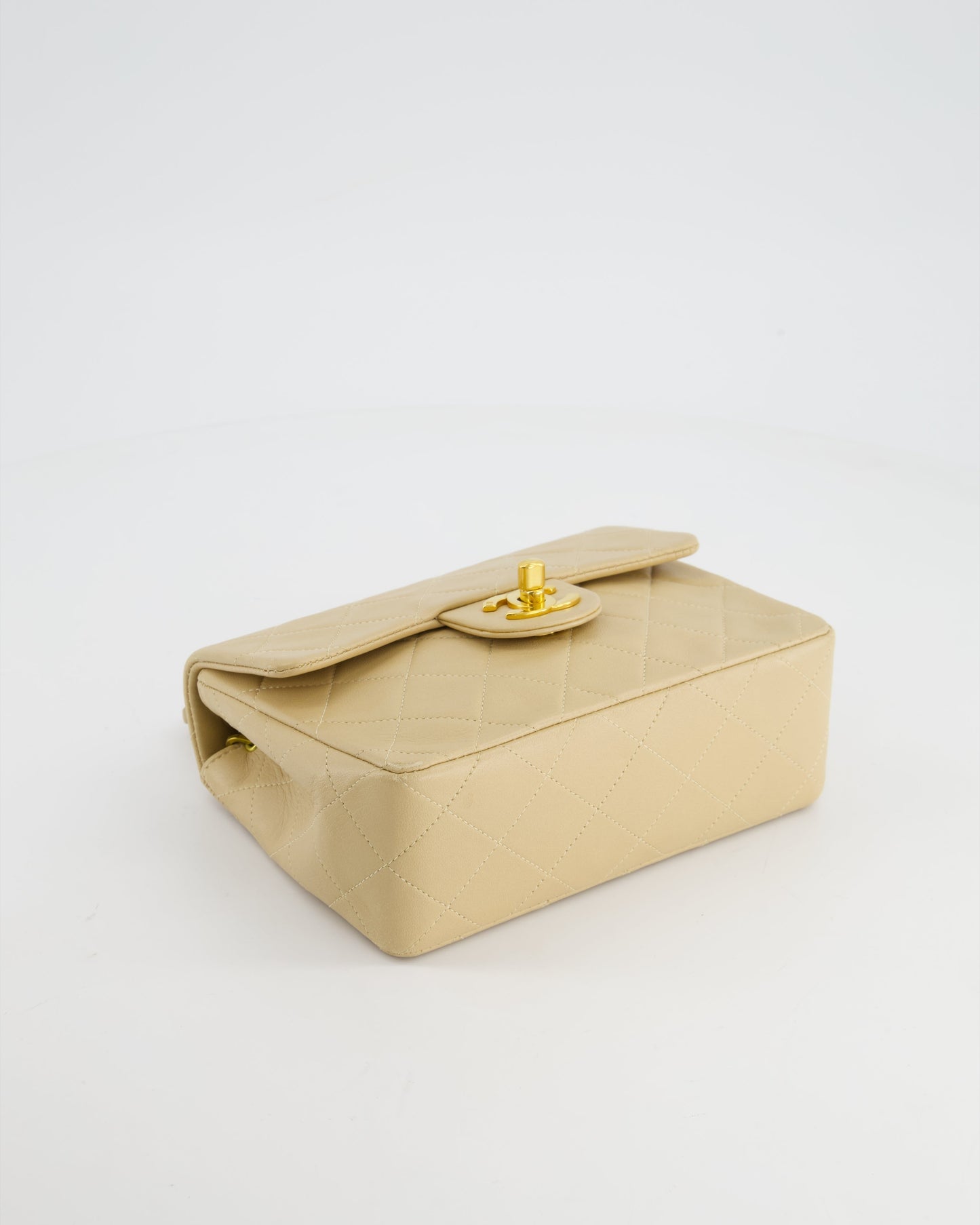 VINTAGE* Chanel Chai Vintage Mini Square Bag in Lambskin Leather with 24K Gold Hardware