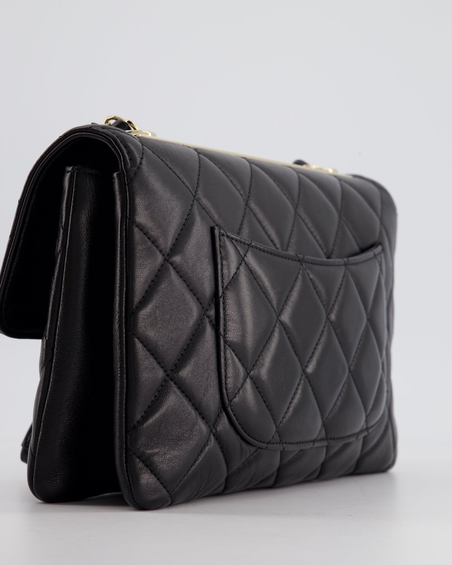 Chanel Black Trendy CC Shoulder Bag in Lambskin Leather with Champagne Gold Hardware