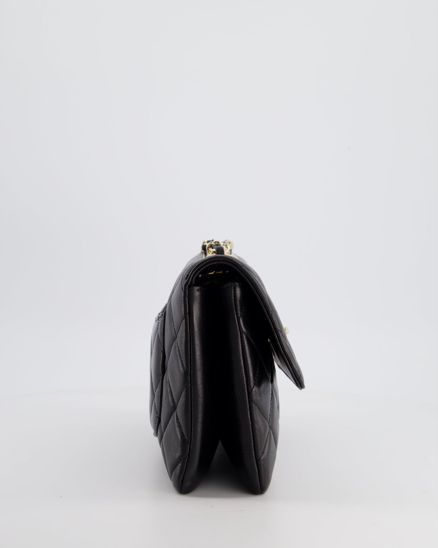 Chanel Black Trendy CC Shoulder Bag in Lambskin Leather with Champagne Gold Hardware