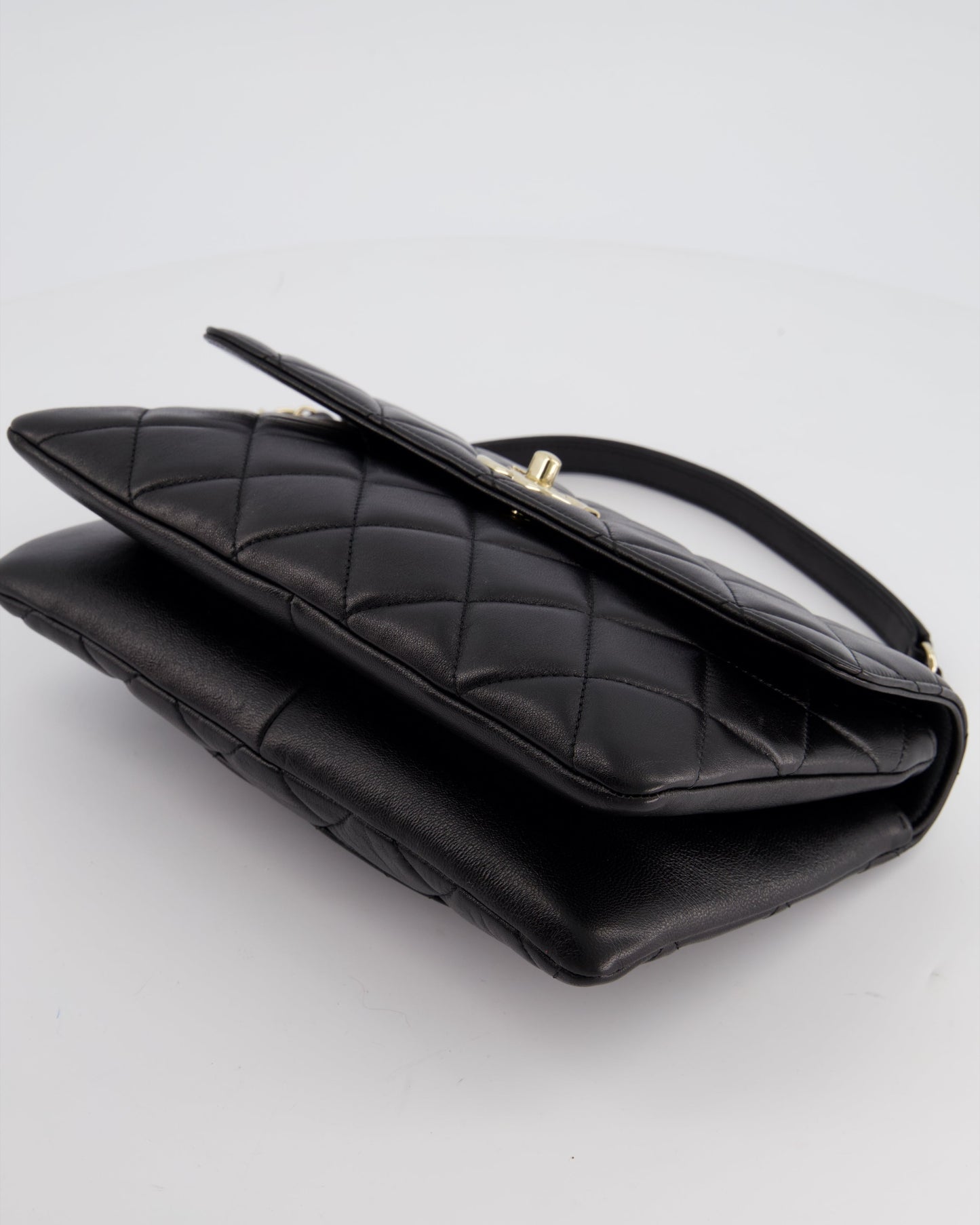 Chanel Black Trendy CC Shoulder Bag in Lambskin Leather with Champagne Gold Hardware