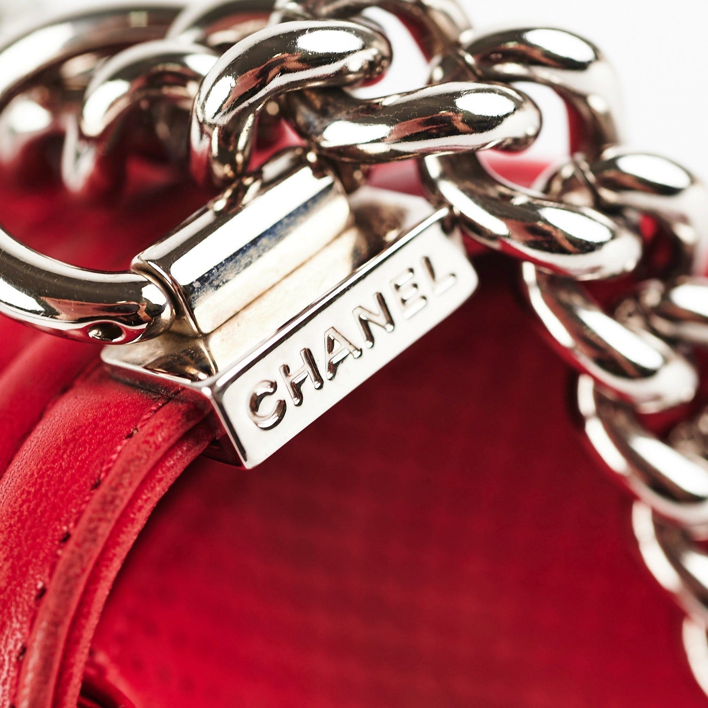 Chanel Old Boy Medium Red Peforated Shoulder Bag