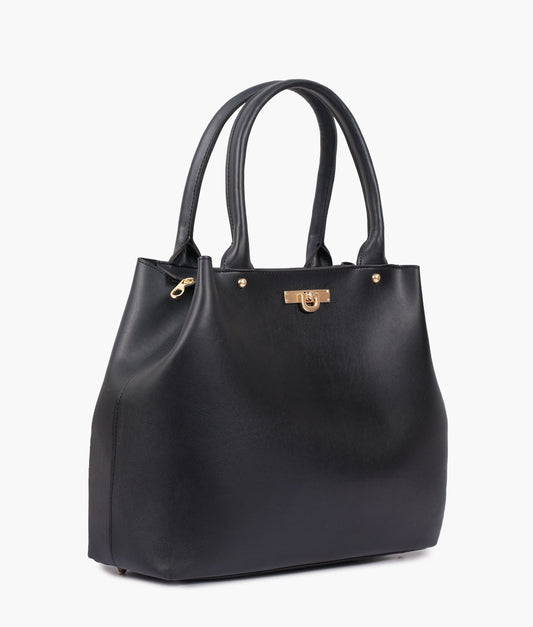 Black zipper Tote Bags