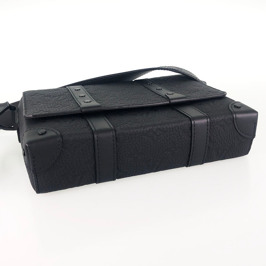 LOUIS VUITTON Monogram Taurillon Clemence Trunk Messenger PM Shoulder Bag