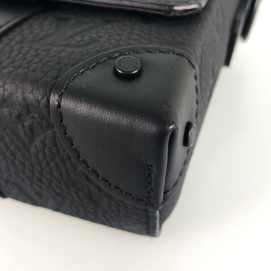 LOUIS VUITTON Monogram Taurillon Clemence Trunk Messenger PM Shoulder Bag