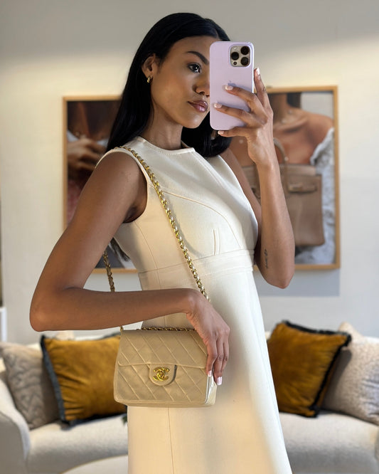 VINTAGE* Chanel Chai Vintage Mini Square Bag in Lambskin Leather with 24K Gold Hardware