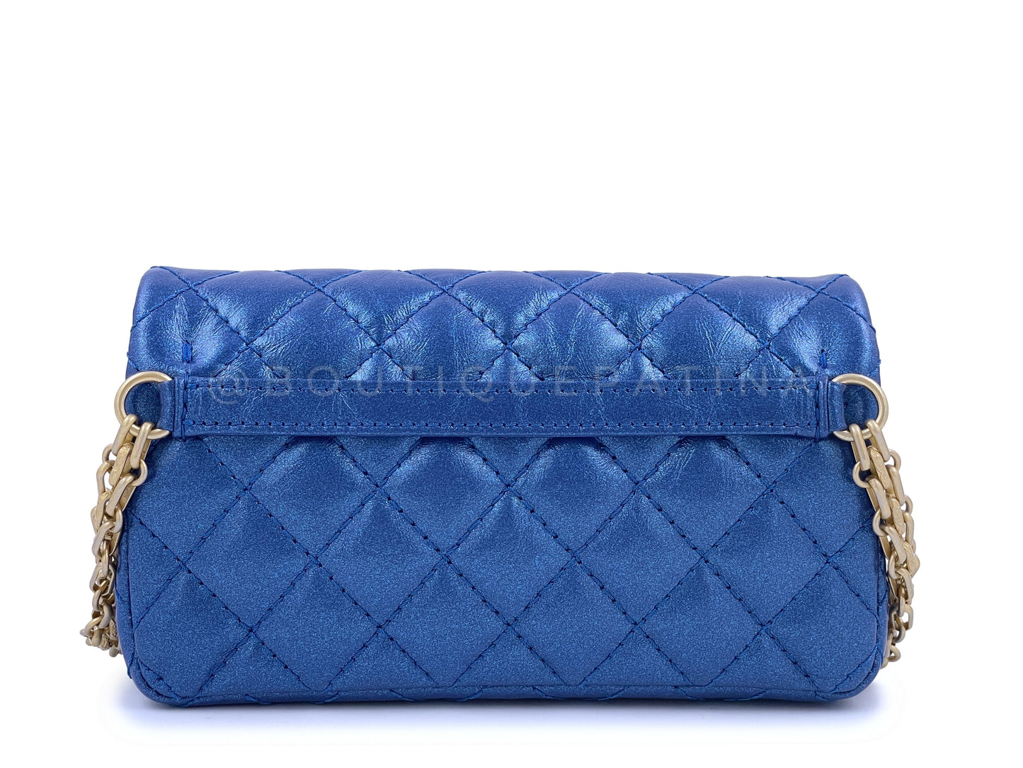 NIB 19A Chanel Reissue Waist Bag Fanny Pack Iridescent Sapphire Blue