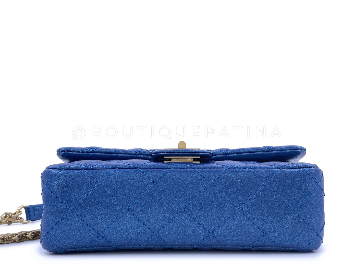 NIB 19A Chanel Reissue Waist Bag Fanny Pack Iridescent Sapphire Blue