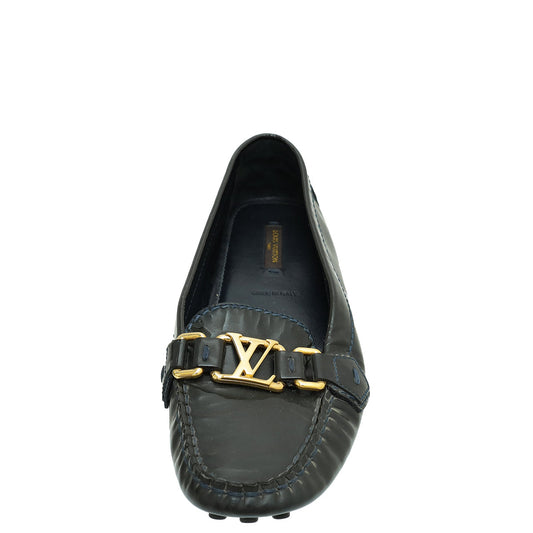 Louis Vuitton Navy Blue Vernis Oxford Loafer 37.5