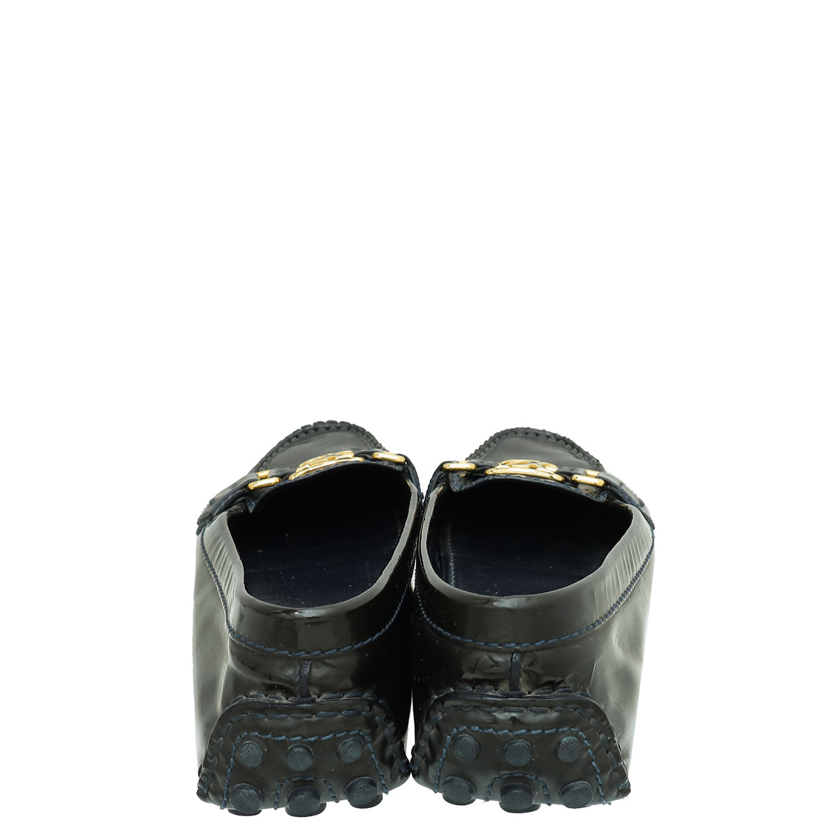 Louis Vuitton Navy Blue Vernis Oxford Loafer 37.5