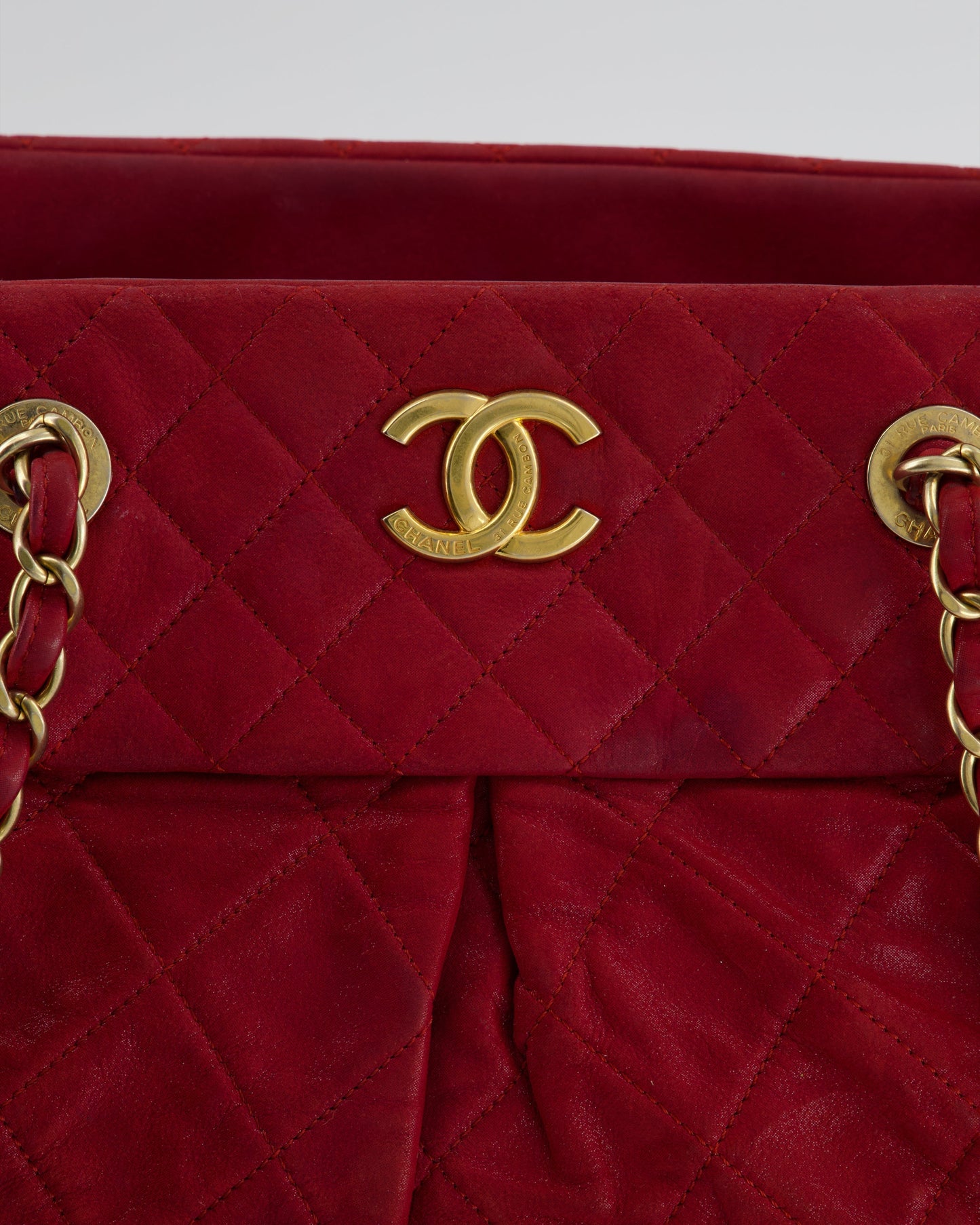 Chanel Burgundy Mademoiselle Shoulder Bag in Nubuck Leather and Gold Hardware