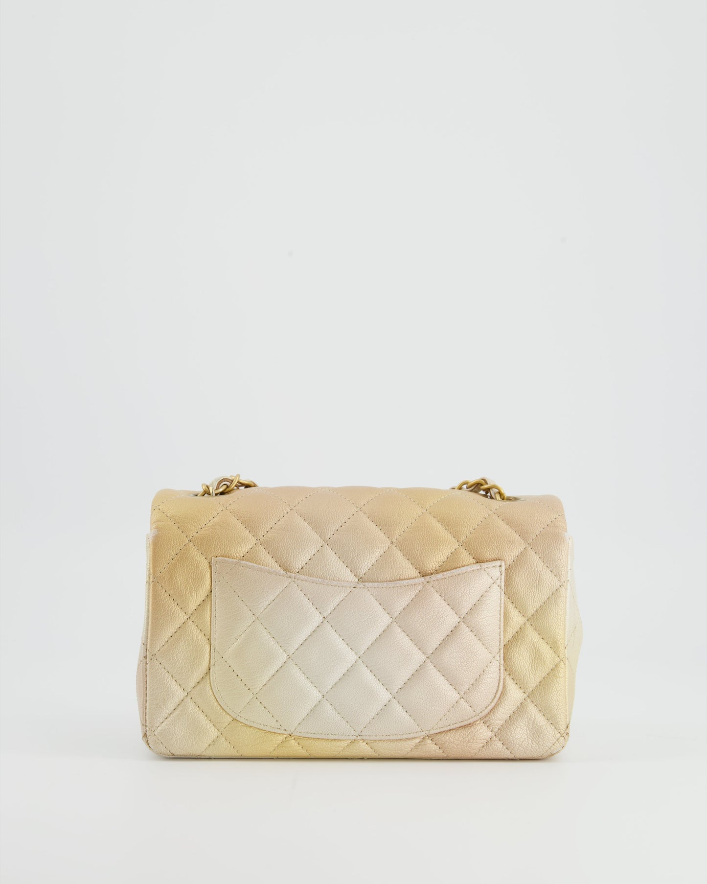 *UNICORN* Chanel Metallic Gold Ombre Mini Rectangular in Aged Calfskin with Brushed Gold Hardware
