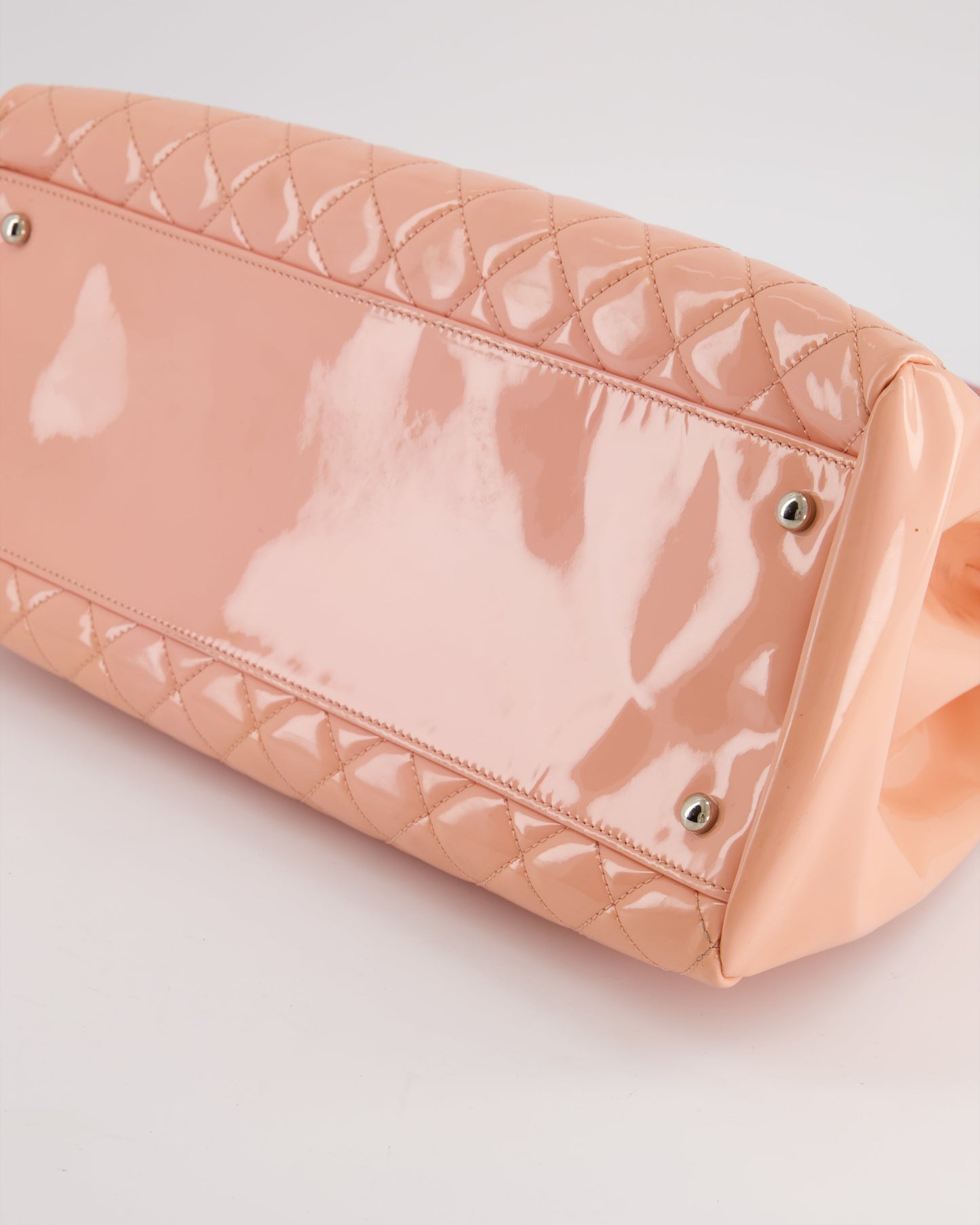 Chanel Pink Patent Mademoiselle Shoulder Bag with Silver Hardware