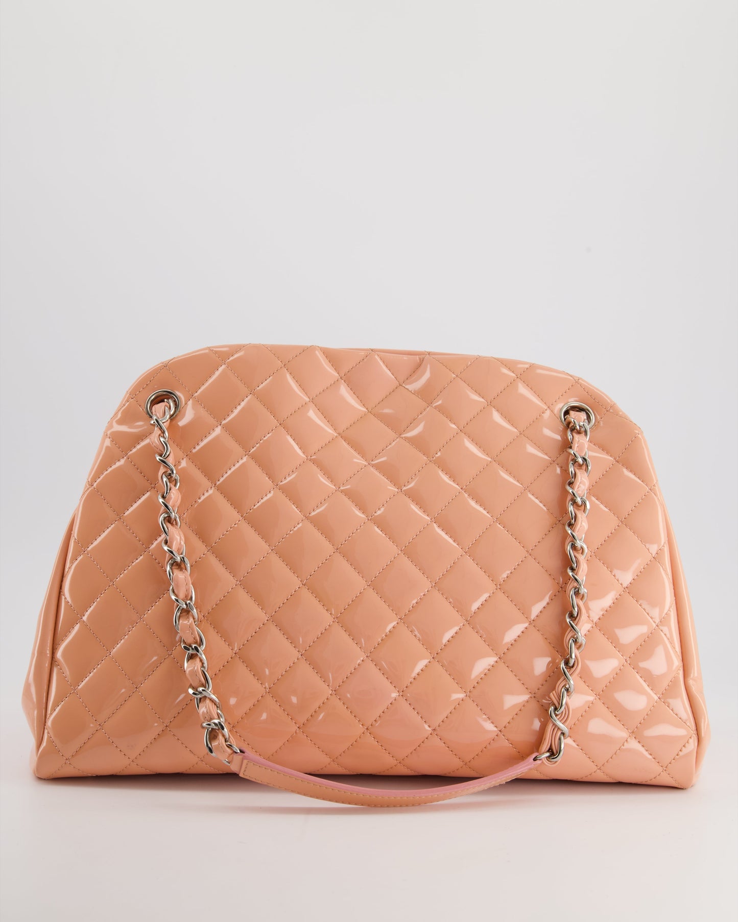 Chanel Pink Patent Mademoiselle Shoulder Bag with Silver Hardware