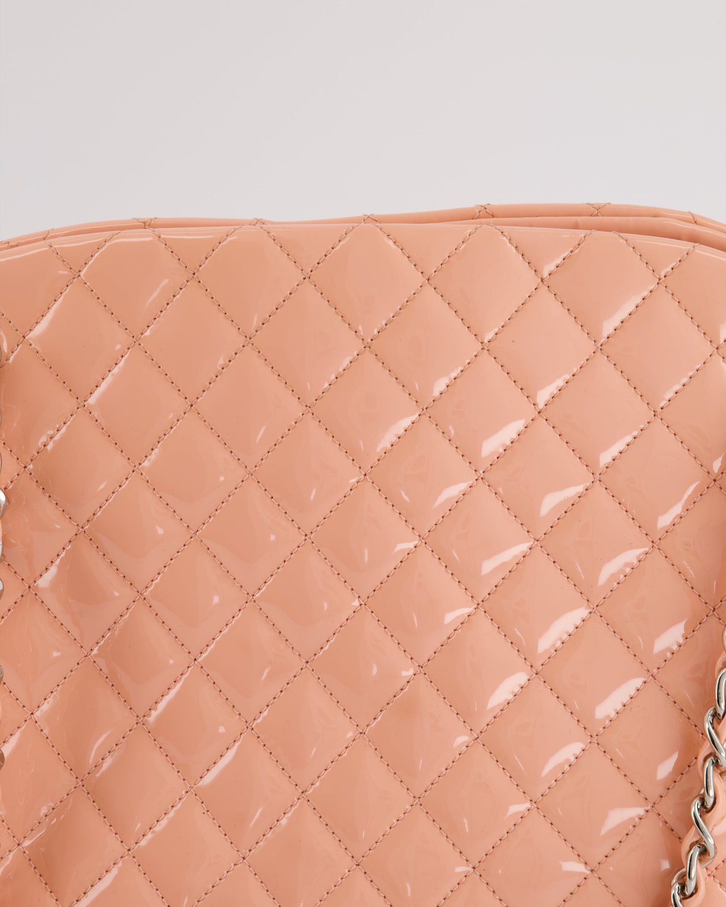 Chanel Pink Patent Mademoiselle Shoulder Bag with Silver Hardware