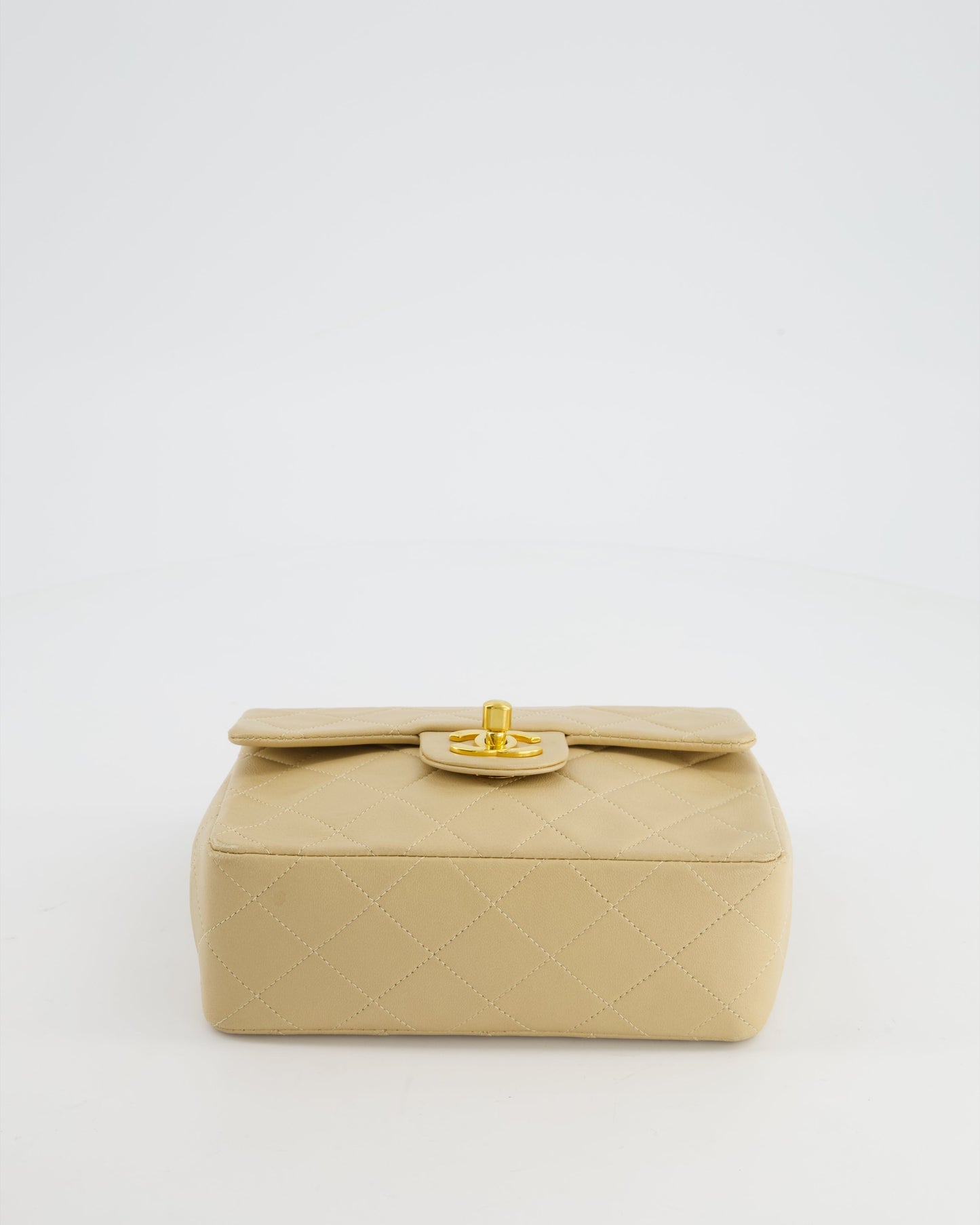 VINTAGE* Chanel Chai Vintage Mini Square Bag in Lambskin Leather with 24K Gold Hardware