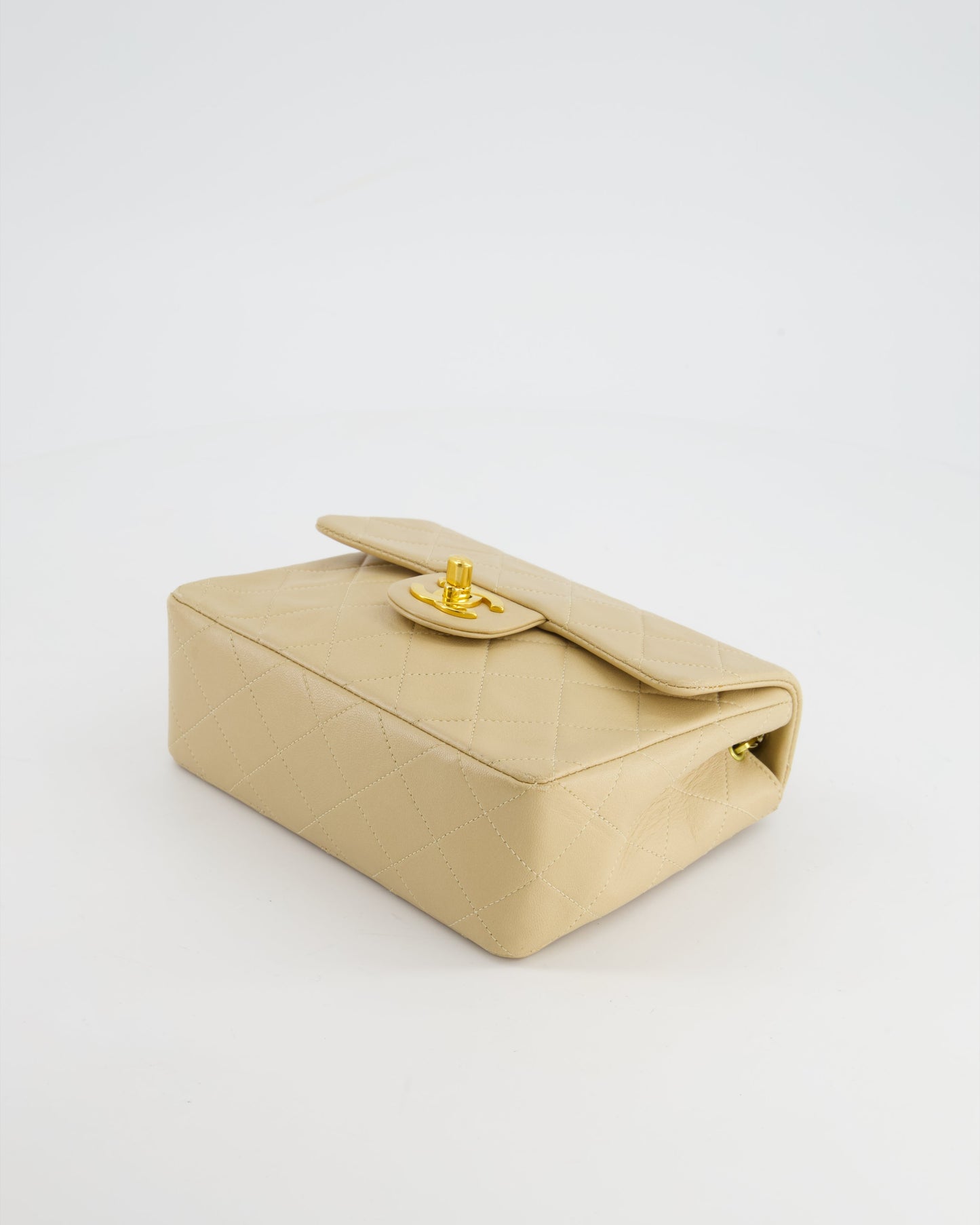 VINTAGE* Chanel Chai Vintage Mini Square Bag in Lambskin Leather with 24K Gold Hardware