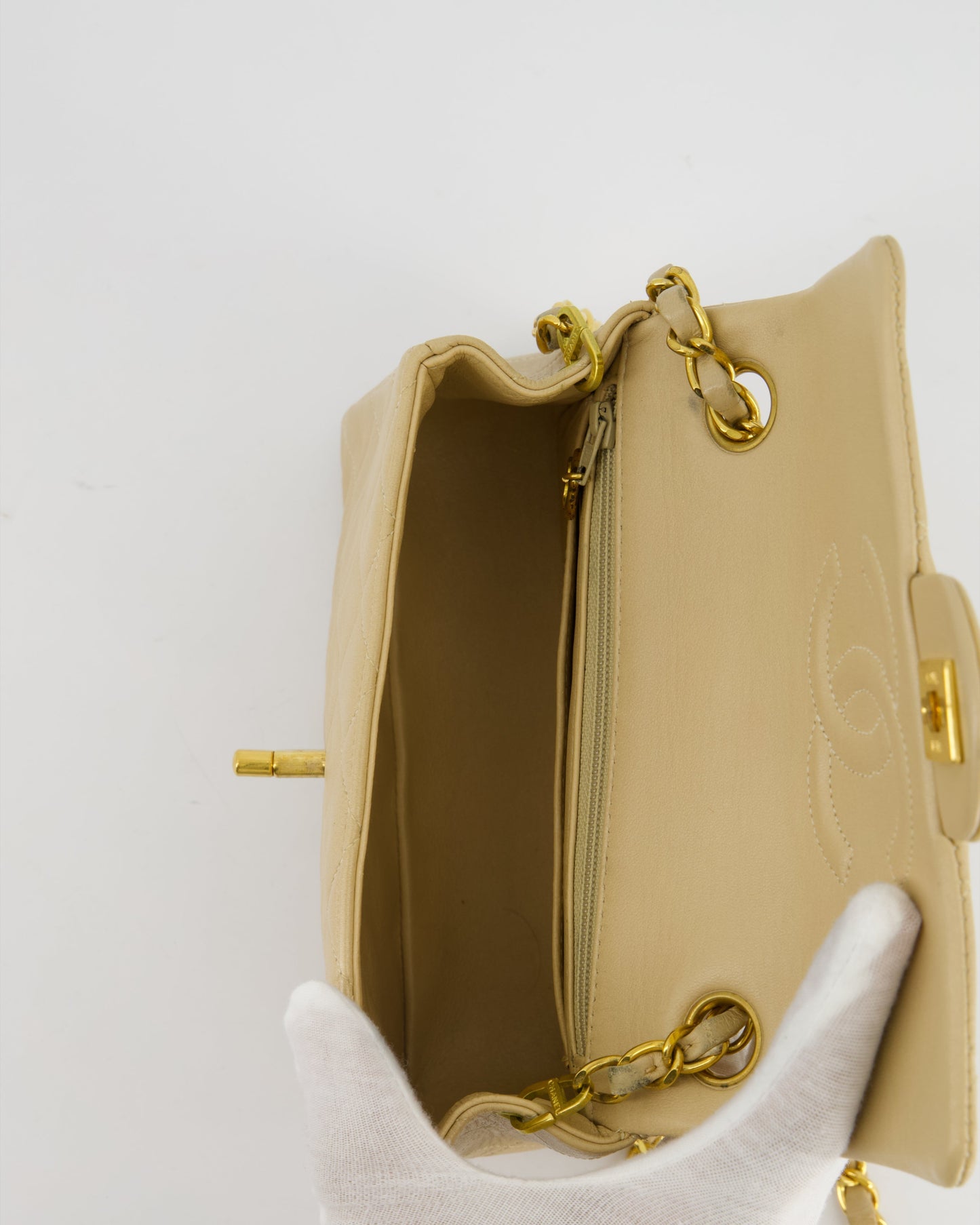 VINTAGE* Chanel Chai Vintage Mini Square Bag in Lambskin Leather with 24K Gold Hardware