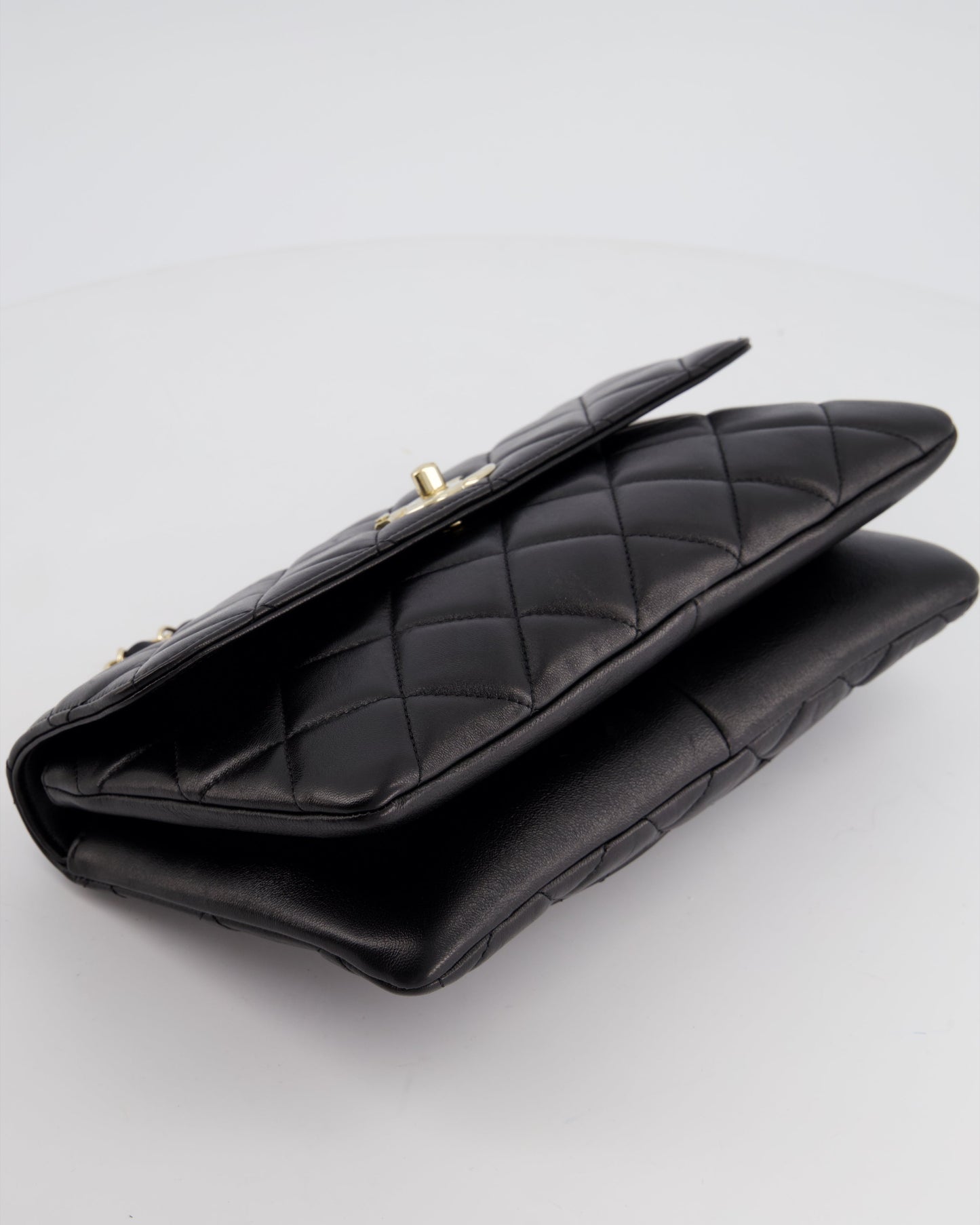 Chanel Black Trendy CC Shoulder Bag in Lambskin Leather with Champagne Gold Hardware