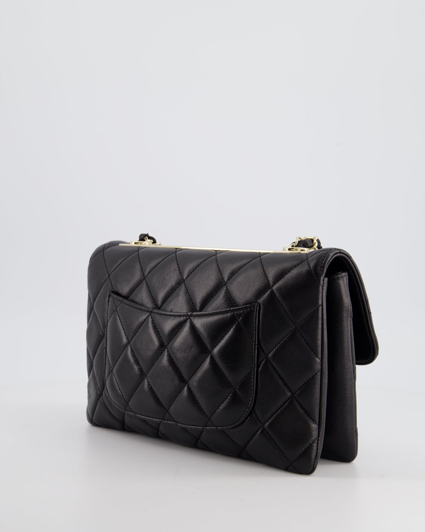 Chanel Black Trendy CC Shoulder Bag in Lambskin Leather with Champagne Gold Hardware