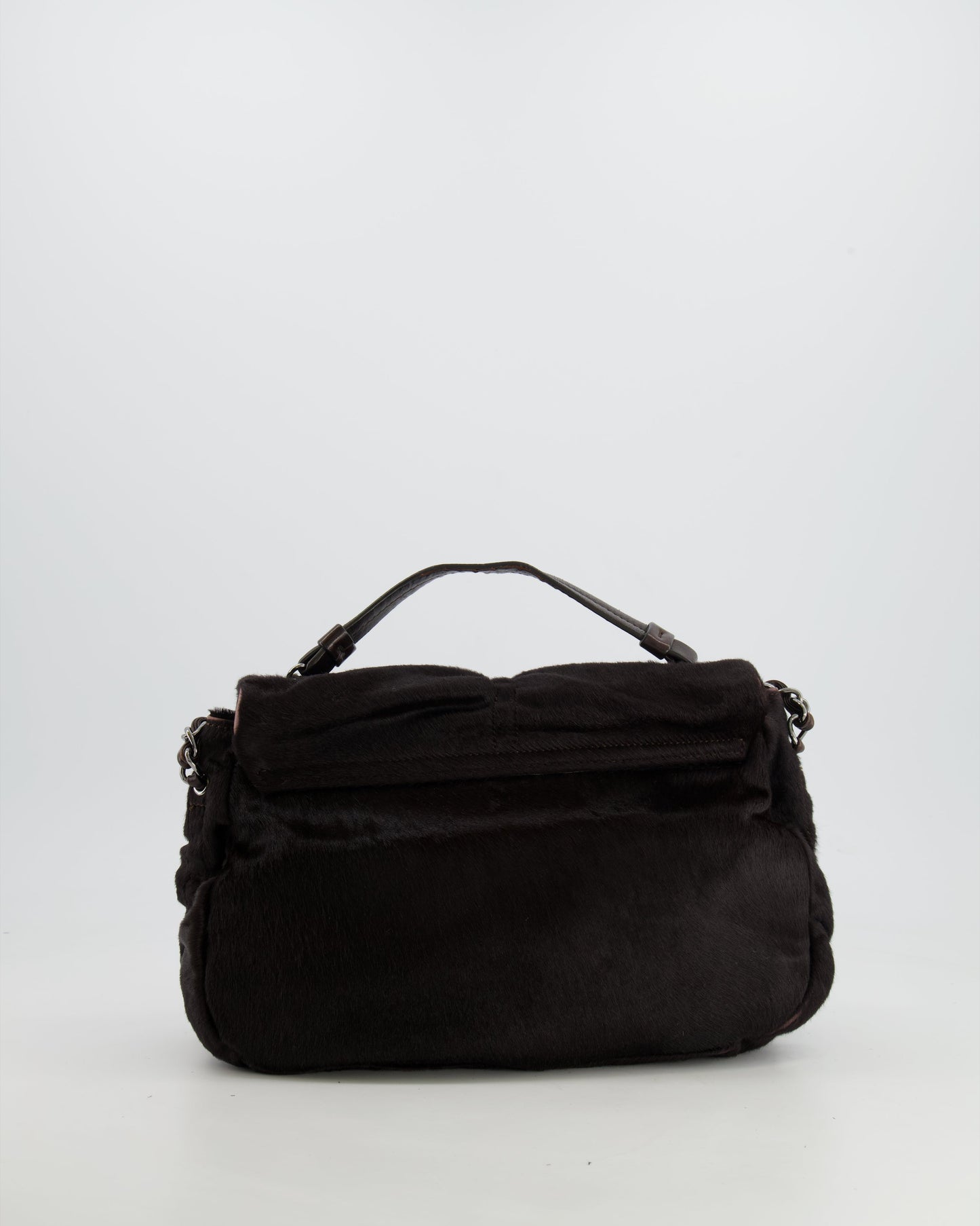 Chanel Chocolate Brown Ponyhair Single Flap Shoulder Bag with Silver Hardware